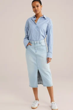 High rise denim rok