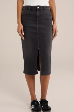 high rise denim rok