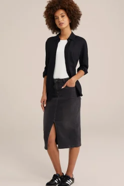 high rise denim rok