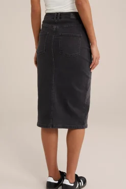 high rise denim rok