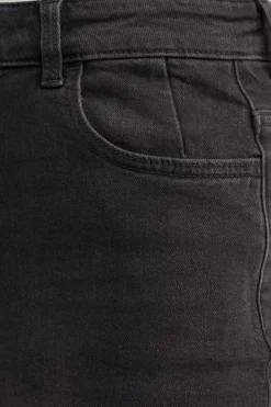 high rise denim rok