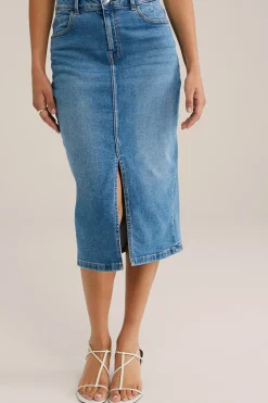 High rise denim rok