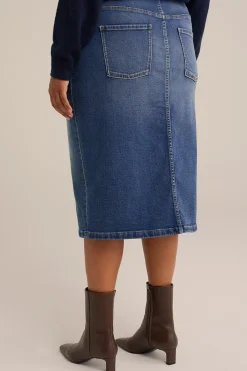 high rise denim rok - Curve