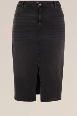 high rise denim rok - Curve