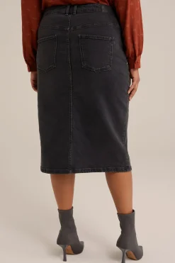 high rise denim rok - Curve