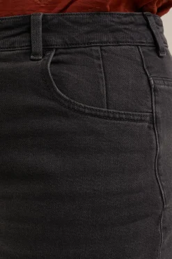 high rise denim rok - Curve