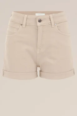 high rise denim short