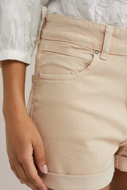 high rise denim short