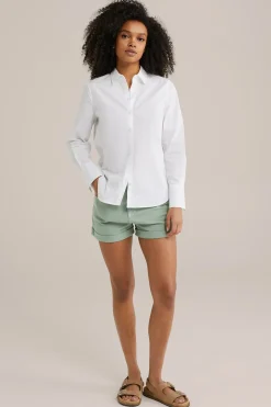 high rise denim short