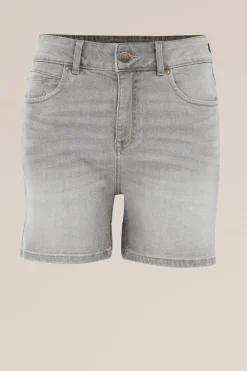 high rise denim short met comfortstretch