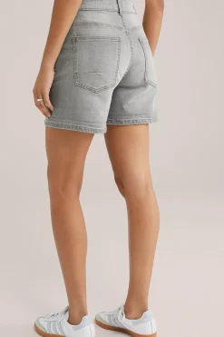 high rise denim short met comfortstretch
