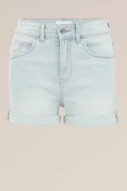high rise denim short met comfortstretch
