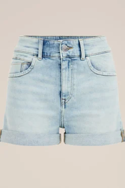 high rise denimshort met comfort stretch