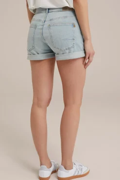 high rise denimshort met comfort stretch