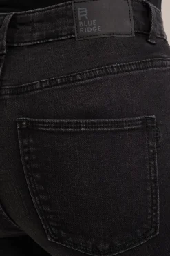 high rise flared jeans met stretch