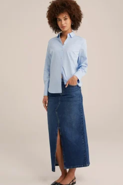high rise maxi denim rok