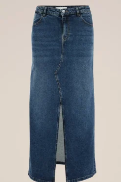 high rise maxi denim rok