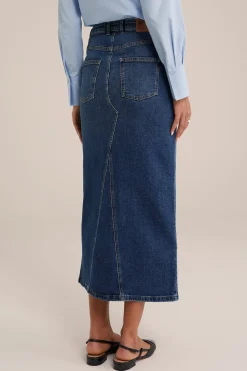 high rise maxi denim rok