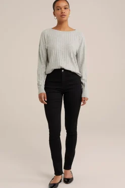 high rise skinny jeans met stretch