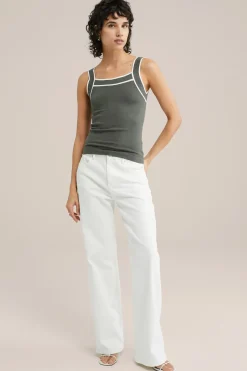 high rise wide leg jeans