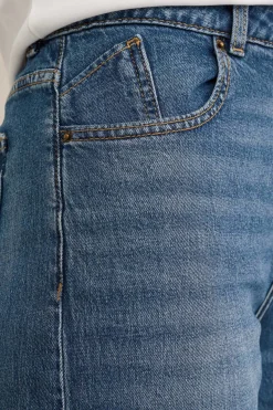 High rise wide leg jeans met stretch