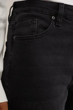 high rise wide leg jeans met stretch