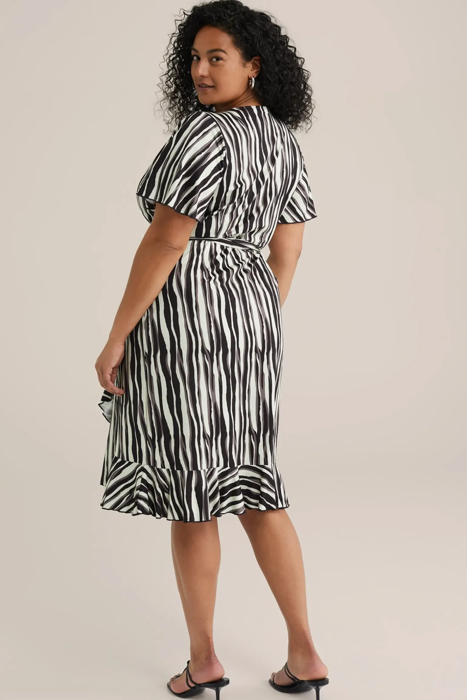 jersey jurk met dessin - Curve