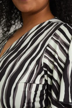jersey jurk met dessin - Curve