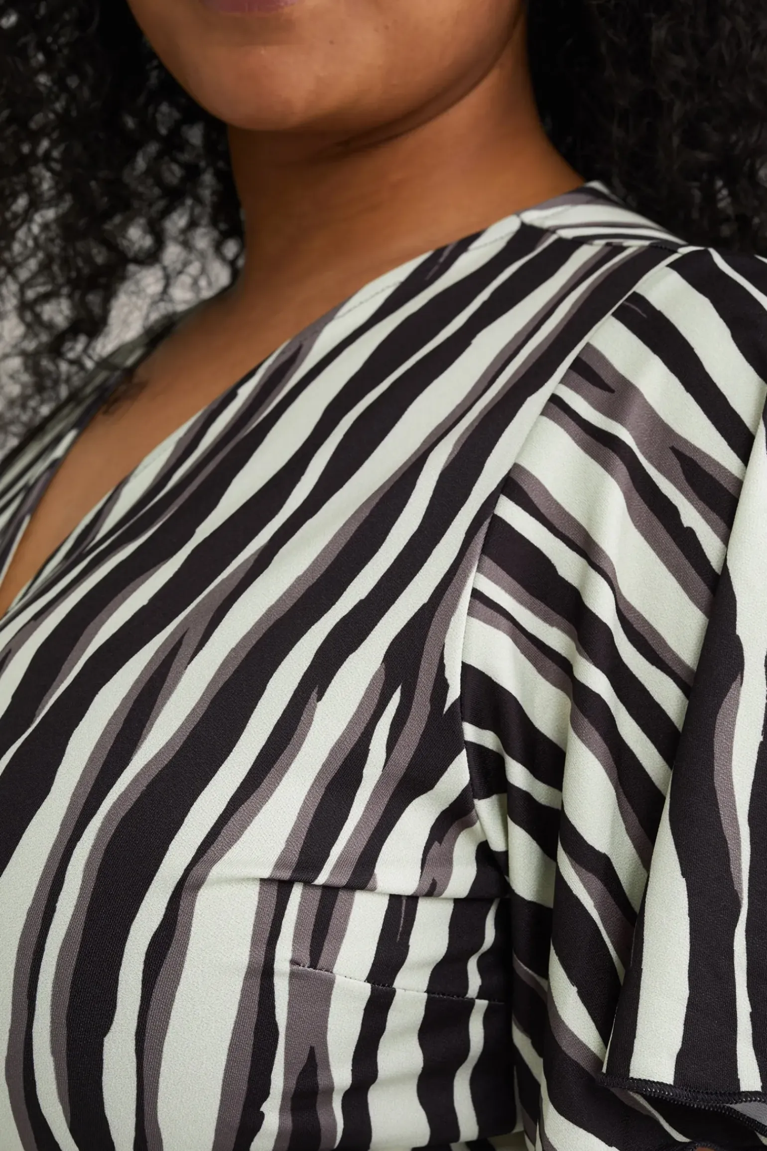 jersey jurk met dessin - Curve