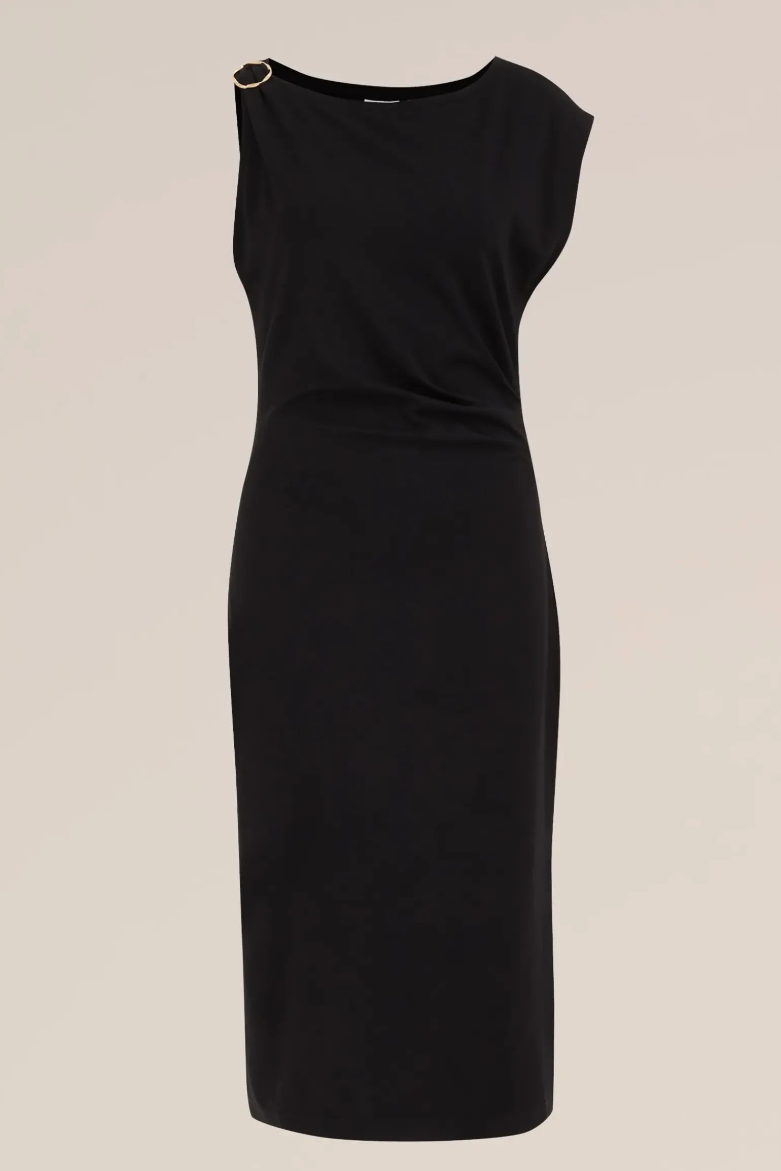 jersey jurk met gouden accenten