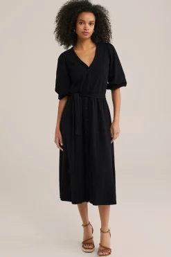 jersey jurk met structuur