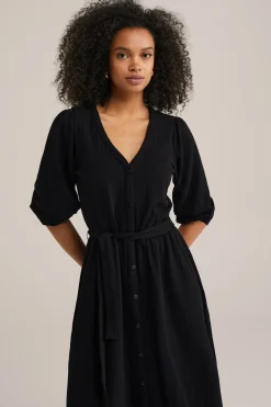 jersey jurk met structuur