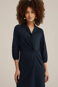Jersey jurk met structuur