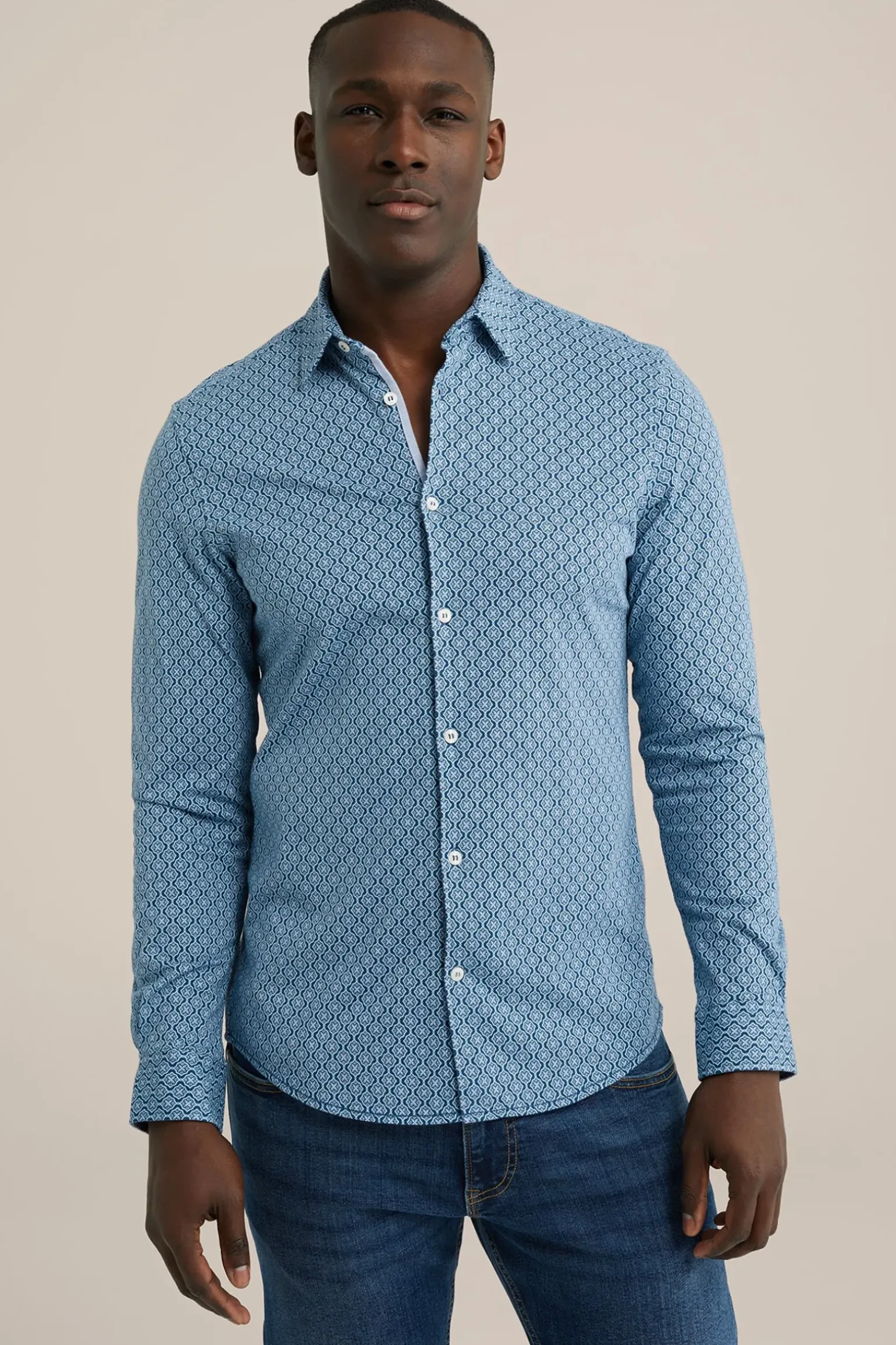 Jersey overhemd met dessin