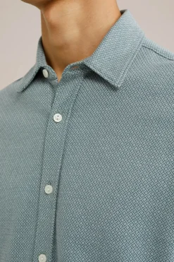 jersey overhemd met jacquard-dessin