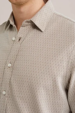 jersey overhemd met jacquard-dessin