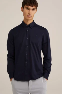 jersey overhemd met stretch
