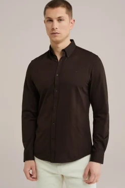 jersey overhemd met stretch