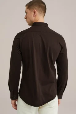 jersey overhemd met stretch