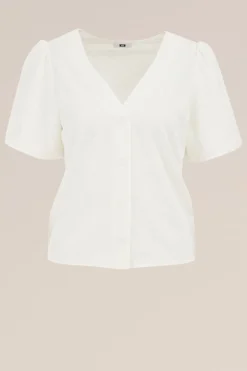 Jersey top met ballonmouwen
