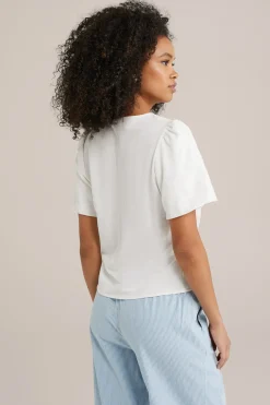 Jersey top met ballonmouwen