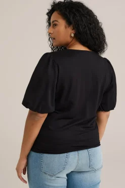 Jersey top met ballonmouwen - Curve