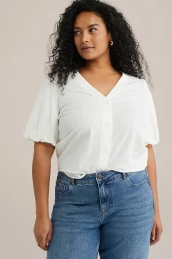 Jersey top met ballonmouwen - Curve