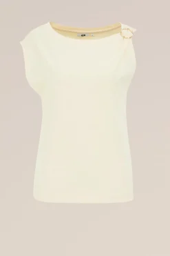jersey top met gouden accenten