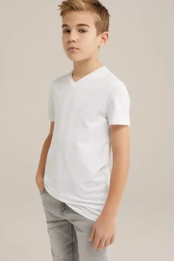 Jongens basic T-shirt met V-hals