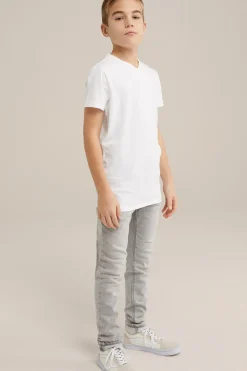 Jongens basic T-shirt met V-hals