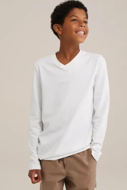 Jongens basic T-shirt met V-hals