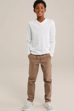 Jongens basic T-shirt met V-hals