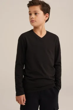 Jongens basic T-shirt met V-hals