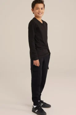 Jongens basic T-shirt met V-hals